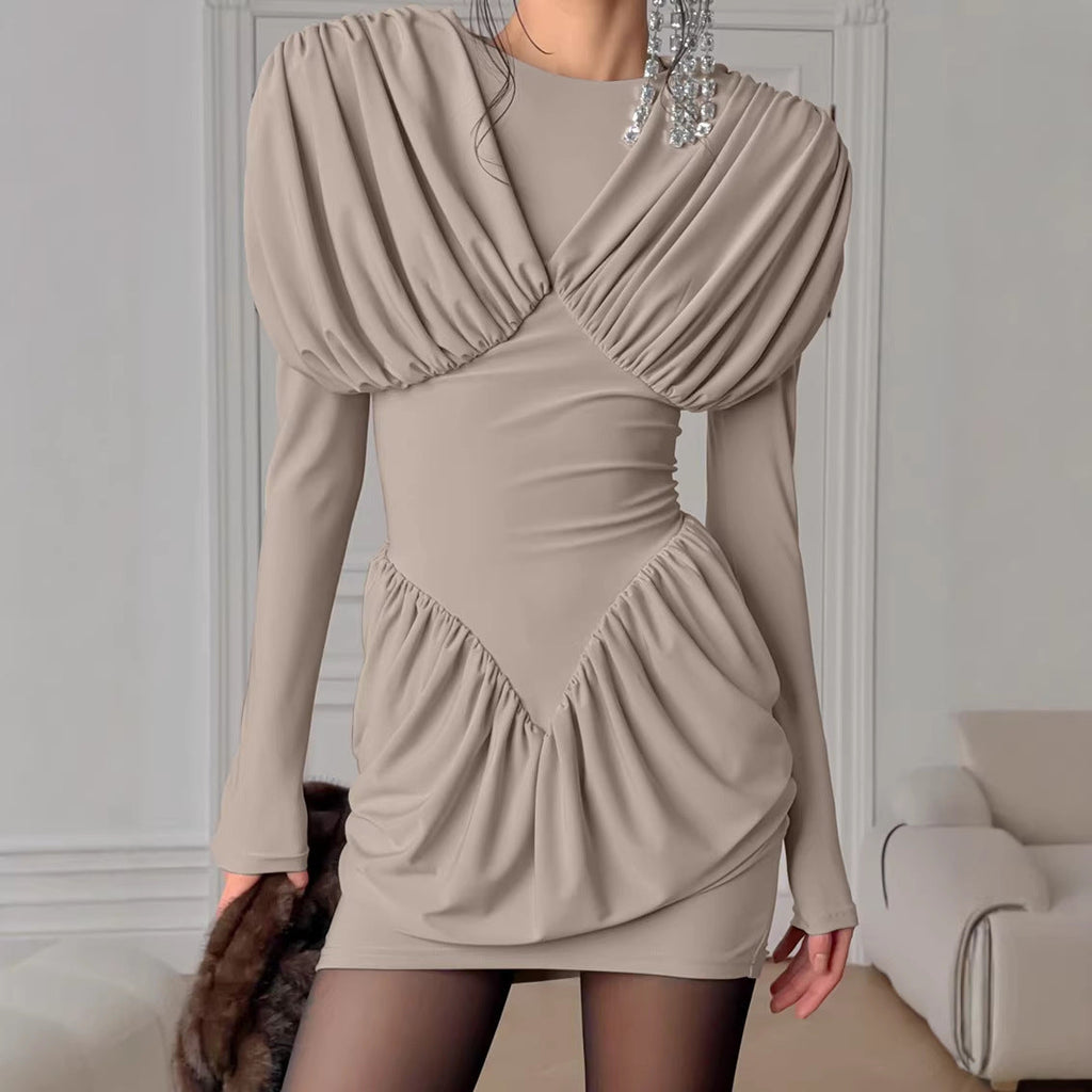 Niche Black Elegant Dress Slim Waist Spring Women Clothing