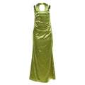 Spring Women Clothing Solid Color Square Collar Slim Fit Backless Pleated Dress