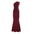Women Elegant One Shoulder Maxi Dress Solid Color Slim Fit Socialite Cocktail Evening Dress