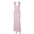 Summer Women Clothing Sexy V neck Backless Slim Fit Pleated Vest Type Double Layer Dress