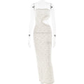 Summer Sexy Lace Hollow Out Cutout Split Women Tube Top Dress