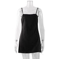 Dress Spring Elegant off Neck Strap Satin Polka Dot Printed Short Dress