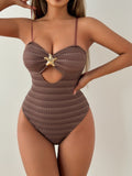Brown Starfish Decoration Sexy Swimsuit