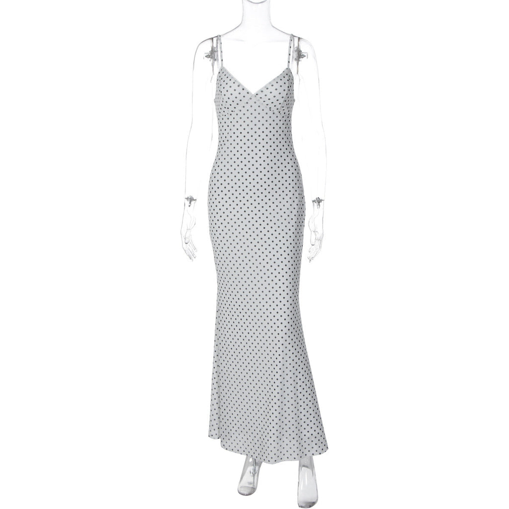 Dot Sexy Deep V Plunge Tube Top Dress Winter Slim Strap Dress