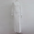 Round Neck Dress Women Elegant Beach Sun Protection Dress Party Summer Long Sleeve Sexy Backless Dress