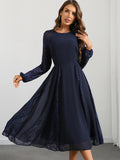 Sexy Long Sleeve Chiffon Stitching Lace Dress Women Clothing Evening Dress