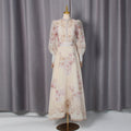 Long Sleeve Painted Skirt Set Spring Court Waist Slimming Printed Two Piece Sets Women