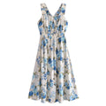 Vacation Summer Cross Backless Rayon Printing Slip Dress