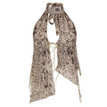 Sexy Leopard Print Hollow Out Cutout out Tied Backless Halter Vest Women Retro Street Irregular Asymmetric Spaghetti Strap