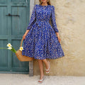 Vacation Casual Floral Lace up Waist Controlled Dress Women Spring Summer
