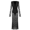 Autumn Winter French Lace Long Sleeve Lining Dress Women Clothing Dress Sexy Evening Dress Christmas