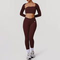 Nude Feel Hollow Out Cutout-out Beauty Back Sports Top Yoga Clothes with Pad High Elastic Hip Lifting Embroidered Logo Fitness Pants Two Piece Sets