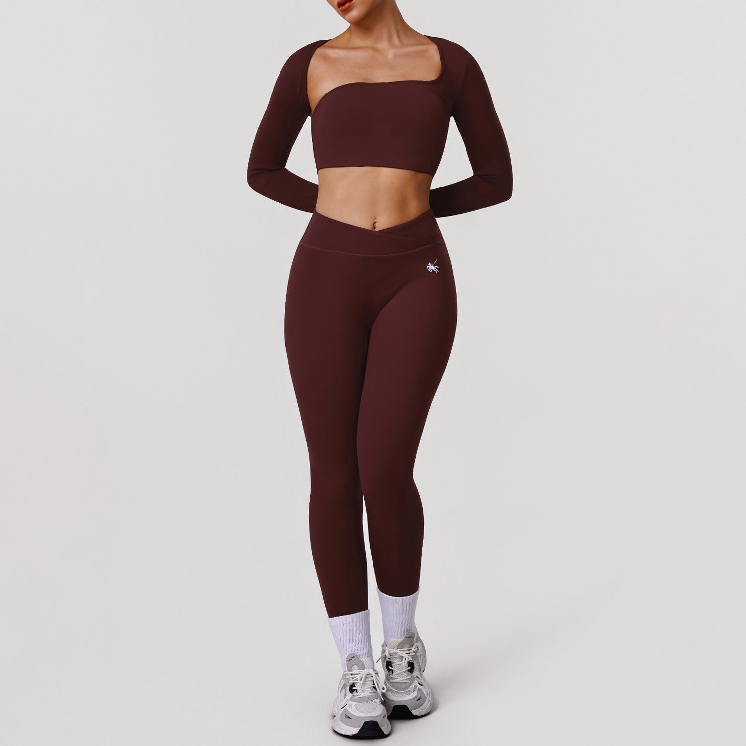 Nude Feel Hollow Out Cutout-out Beauty Back Sports Top Yoga Clothes with Pad High Elastic Hip Lifting Embroidered Logo Fitness Pants Two Piece Sets