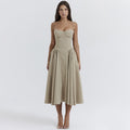 Sexy Dress Sexy Women Clothing Sexy V neck Strap Mid Length Dress Waist Tight Slim Backless Dress for Women