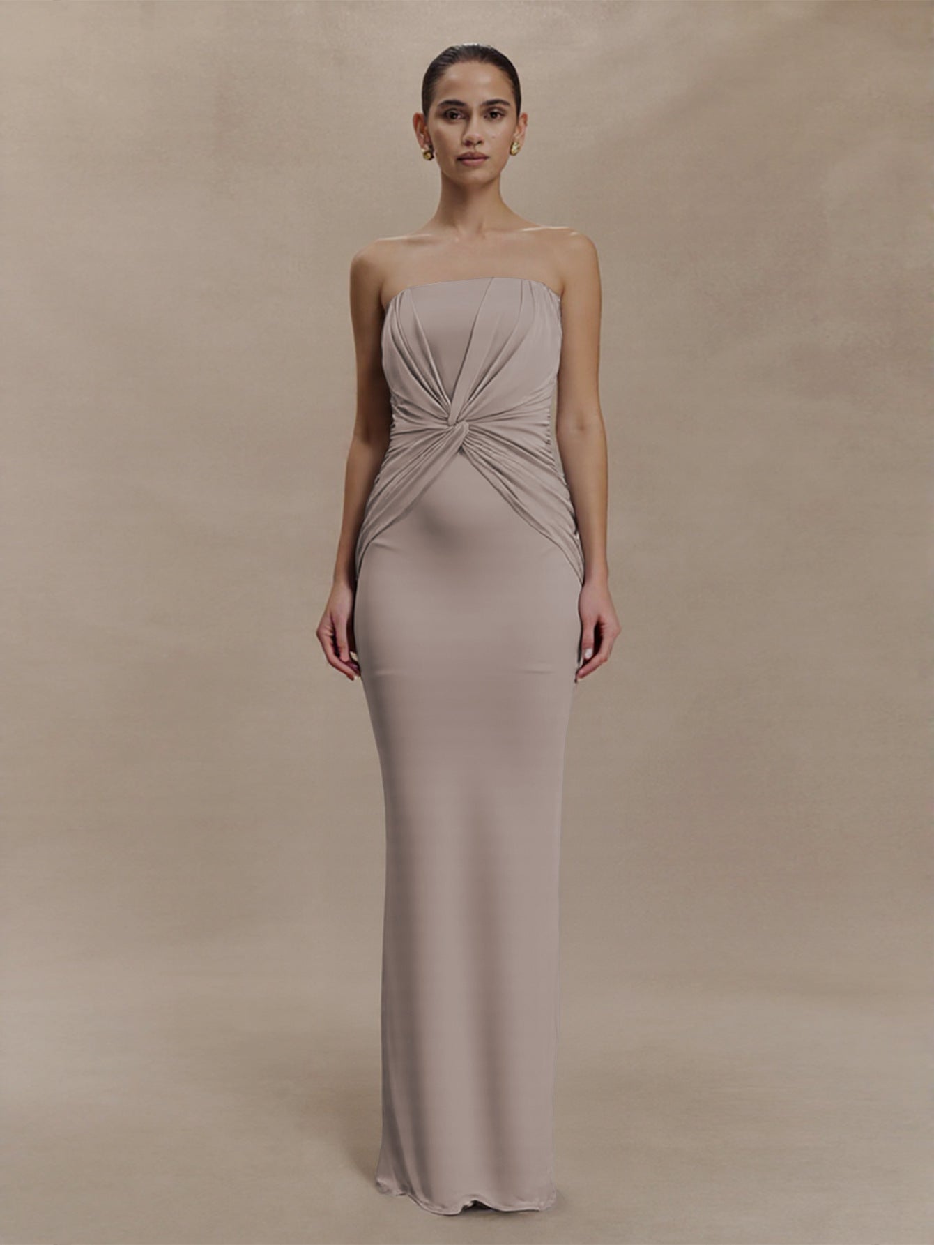 Arrival Popular Gentle Tube Top Fishtail Waist Twisted Slim Women Long Evening Dress