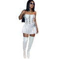 Women Sexy Cutout Eyelet Sleeveless Dress Crisscross