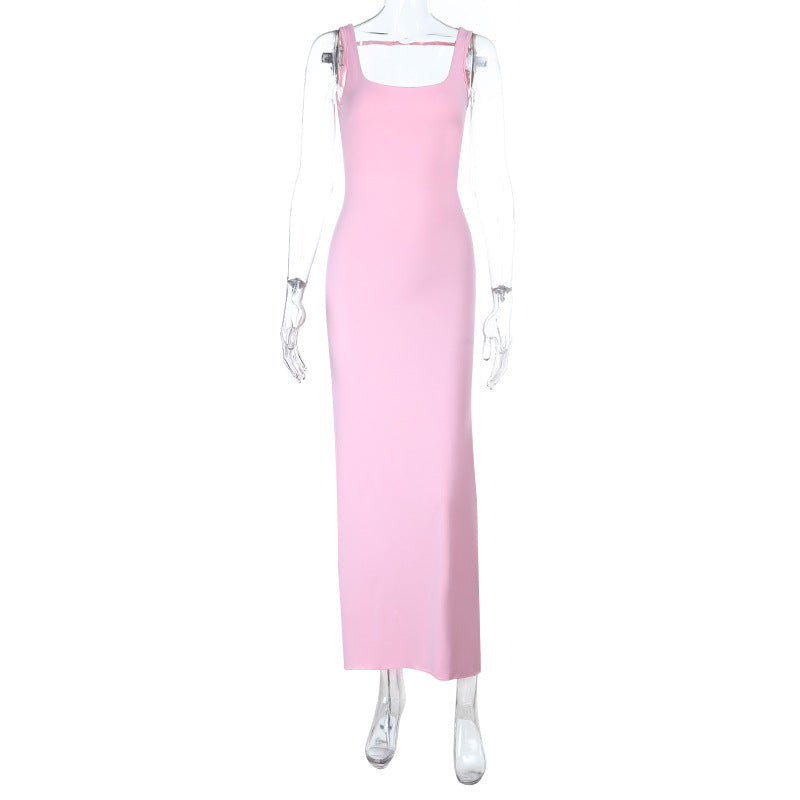 Bow Backless Light Dress Autumn Sexy Strap Dress