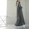 Spring Autumn Loose Overknee Dress Women Casual Large Version Back Pleated Long Shirt Dress