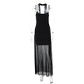 Arrival Solid Color Sexy Adult Lady like Woman See through Tulle Dress Side Slim Strap Ribbon Dress Women