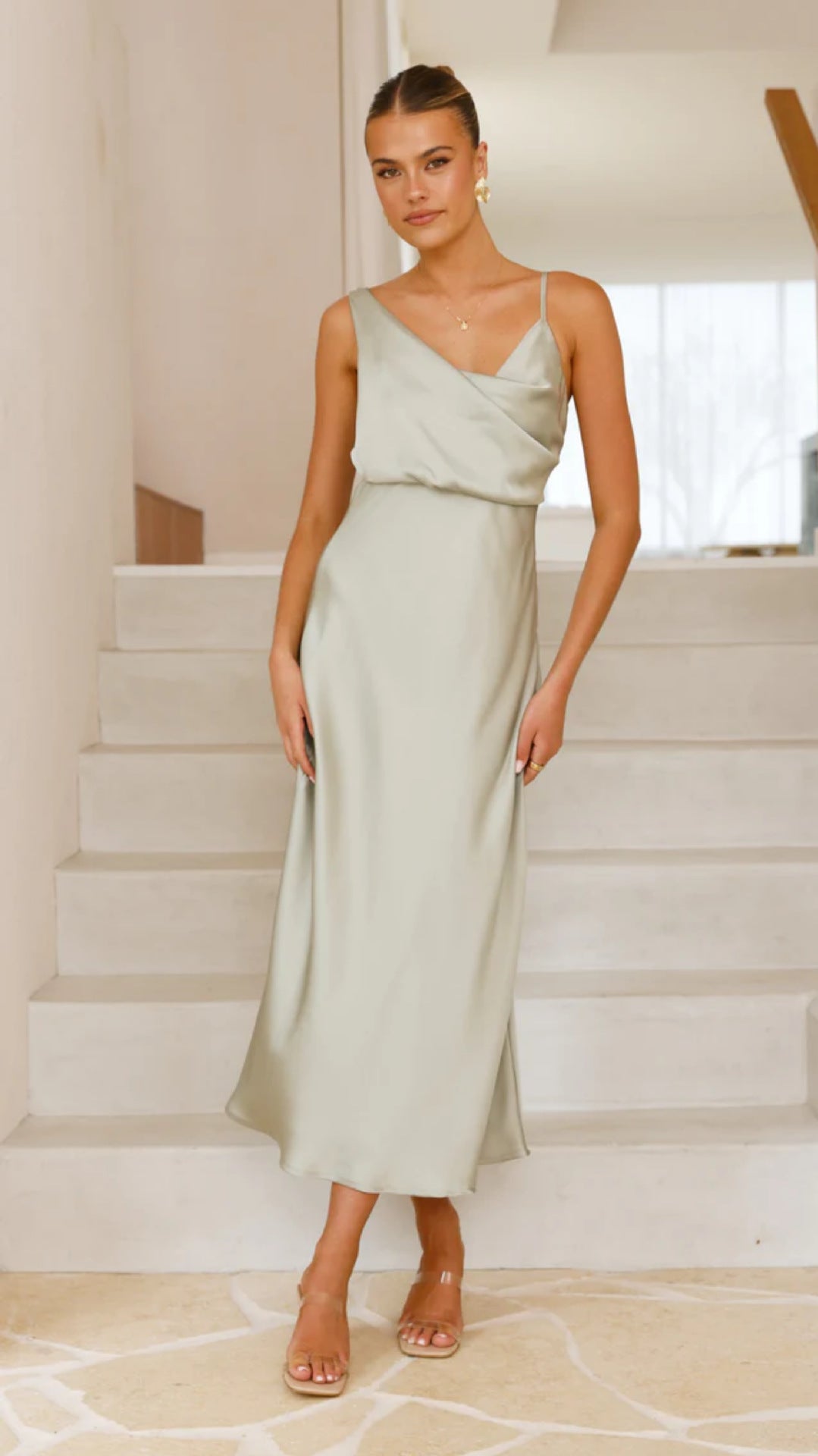 Summer Women Clothing Solid Color Satin Satin Sexy Suspenders Dress