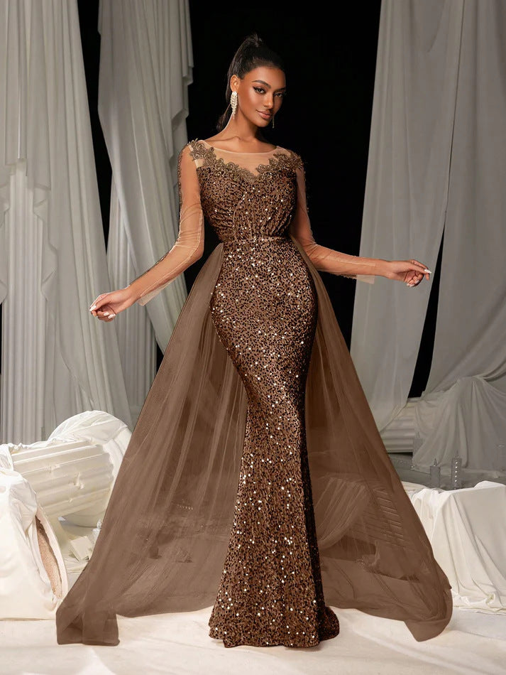 Ladies Dance Formal Dress Graceful Fashionable Elegant Long Lace Party Evening Dress
