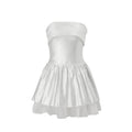 Women Clothing Spring Sexy Elegant Lady off Shoulder Tube Top Short Type Dress Women