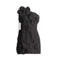 French Sexy Floral Splicing Autumn Winter Suspender Design Solid Color Dress Women