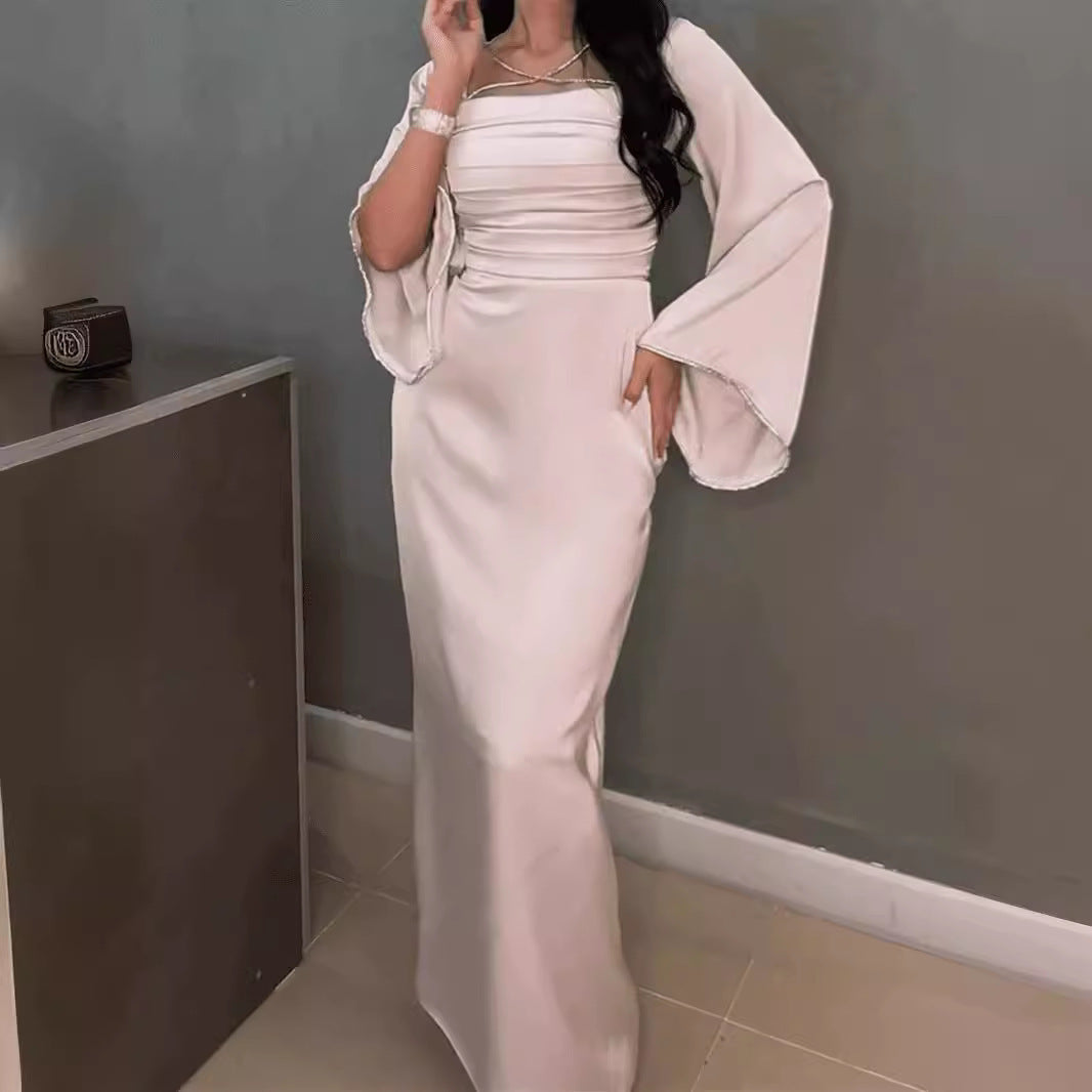 Spring Summer Women Chain Long Evening Dress