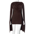 Women Clothing Slim Fit Swing Collar Design Sleeveless Sexy Dress