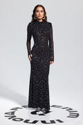 Arrival Black Dress Sexy Strap Rhinestone Tight Long Sleeve Dress