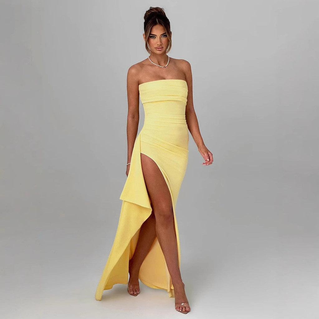 Dress Summer Sexy Side Slit Irregular Asymmetric Hip Wrapped Dress
