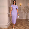 Design Cape off the Shoulder Dress Three Dimensional Floral Slim Straight Jacquard Party Dress