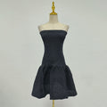 Gentle Stylish Slim Fit Short Tube Top Petti dress Spring Summer High Elastic Slimming Dress