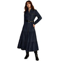 Women Clothing Denim Long Sleeve Breasted Waist Dress（Without Belt）