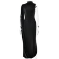 High Grade Wear Women Clothing Solid Color Half Collar off the Shoulder Waist Sexy Split Dress
