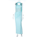 Autumn Retro Minority Shiny Tube Top Slimming Slim Fit Dress