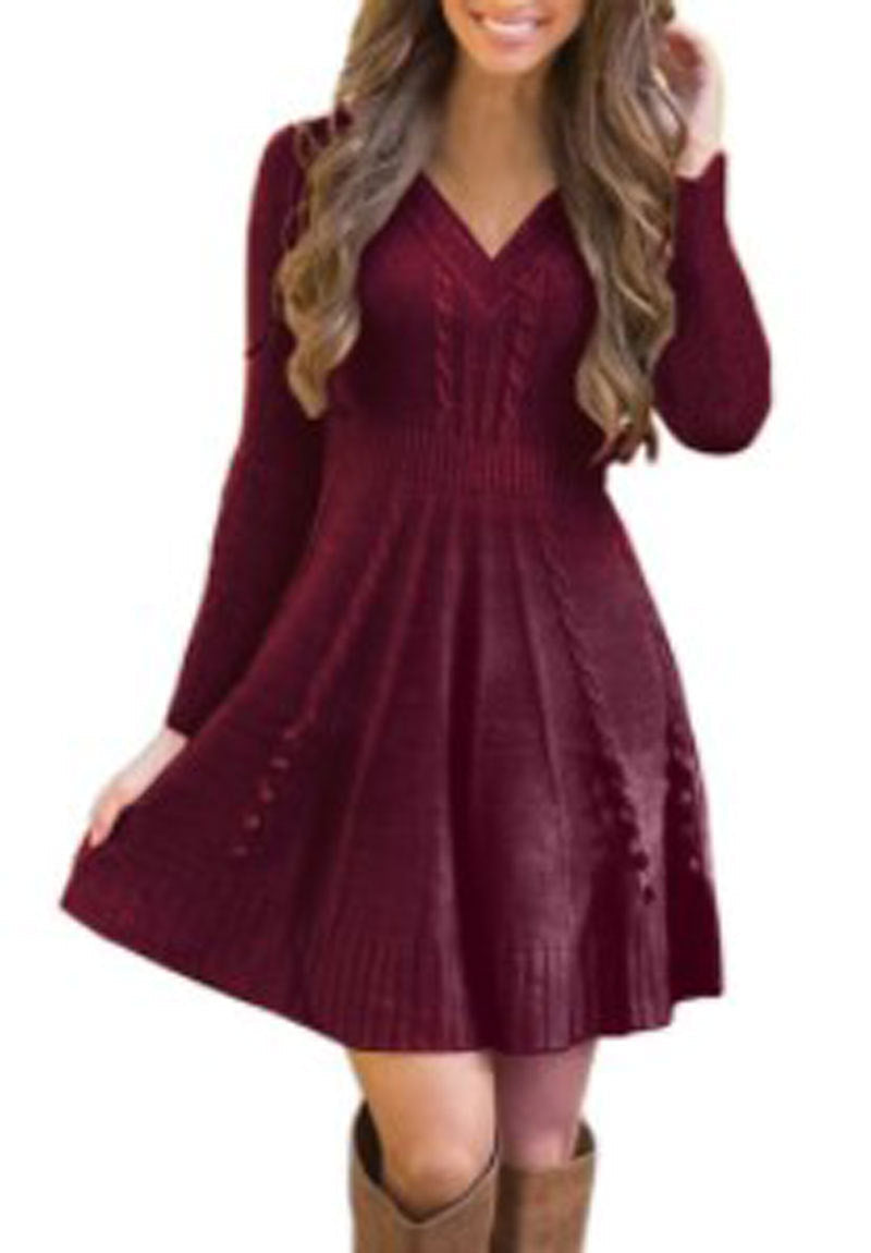 Autumn Winter Sweater Women Loose Knitted Sweater Dress