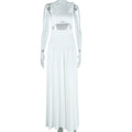 Women Clothing Solid Color Dress off the Shoulder Strap Sleeveless Large Dress