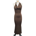 V neck Elegant Halter Dress Women Summer High Grade Sexy Sheath Dress