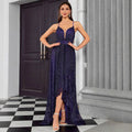 Sling Ball Dress Sexy Slim Fit Annual Party Dress Short Front Long Back Elegant Slim Fit Long Evening Dress