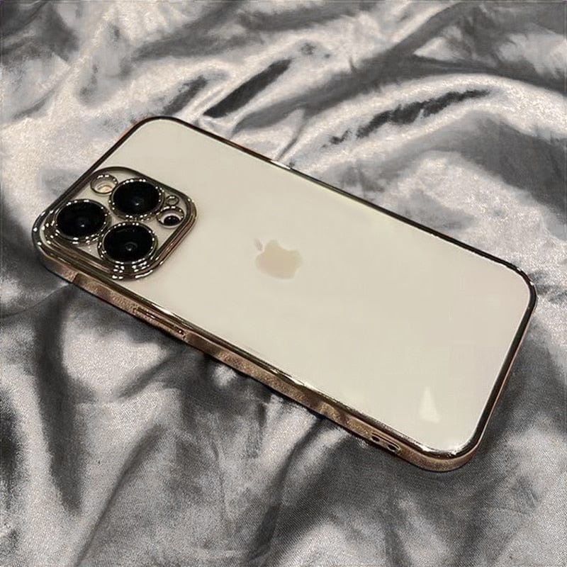 Luxury Plating Square Frame Clear iPhone Case