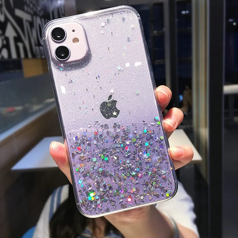 Cute Gradient Sequins Clear Glitter iPhone Case