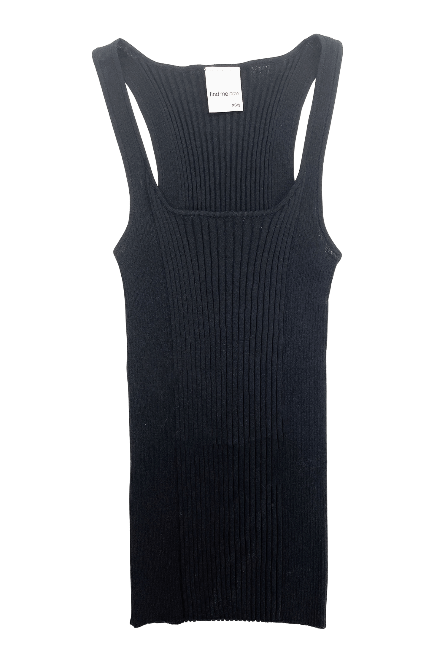 RIBBED KNIT TANK TOP IN BLACK
