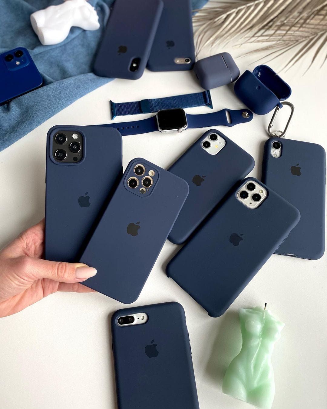 iPhone Camera Protection Silicone Case (Midnight Blue)