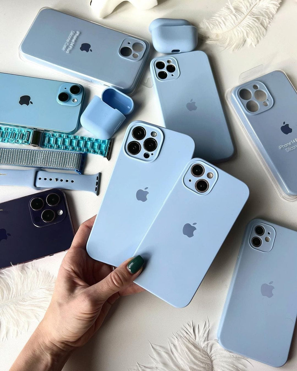 iPhone Camera Protection Silicone Case (Sky Blue)