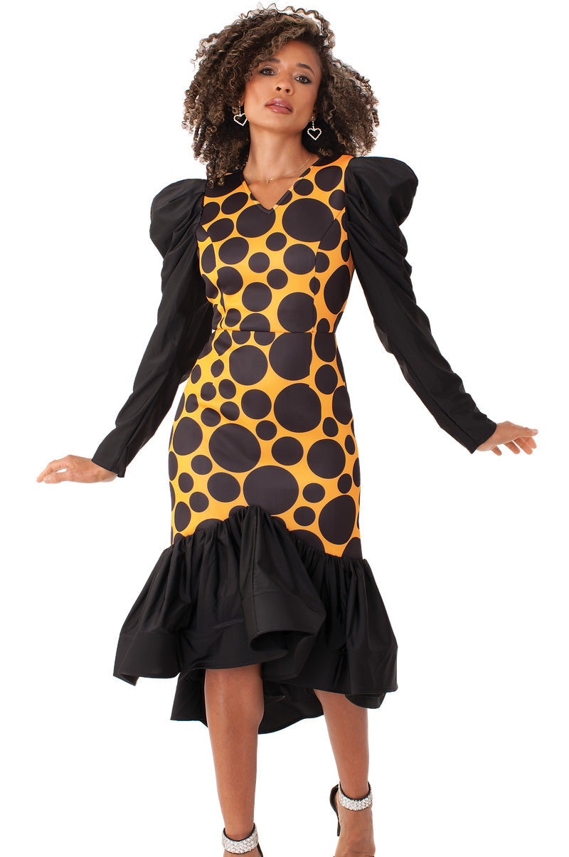 For Her Women Dress 82139C-Black/Yellow