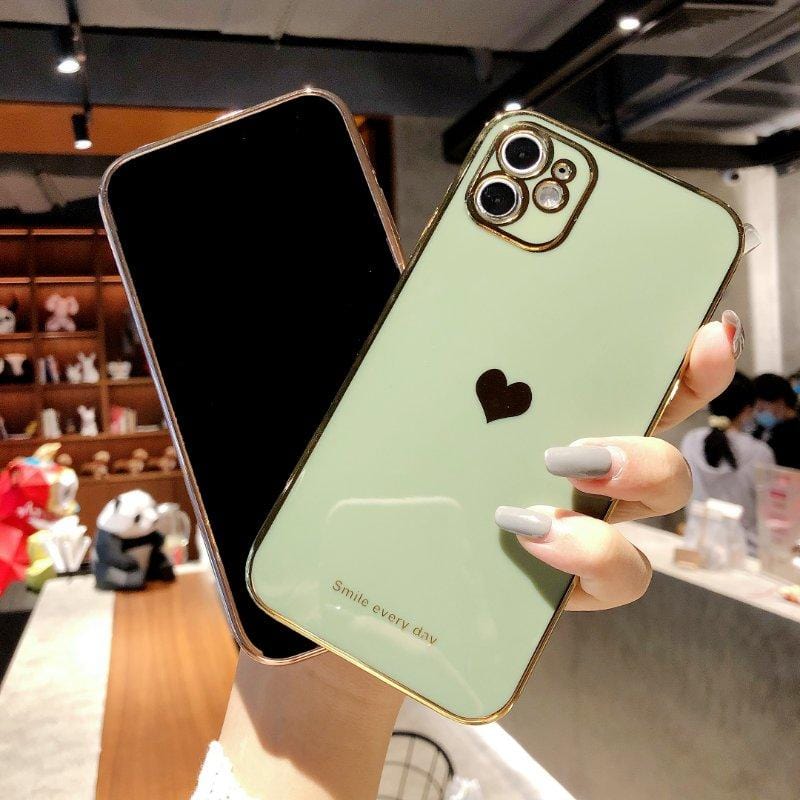 Protective Electroplated Love Heart iPhone Case