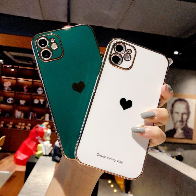 Protective Electroplated Love Heart iPhone Case